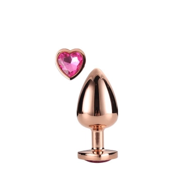 Korek analny Gleaming Love aluminiowy różowe złoto medium 3,4 cm