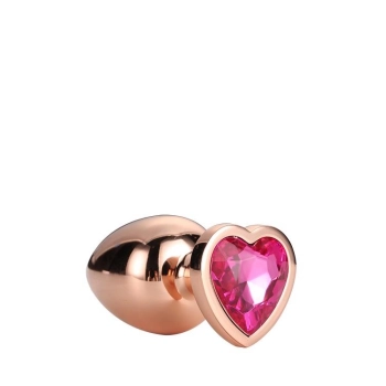 Korek analny Gleaming Love aluminiowy różowe złoto medium 3,4 cm