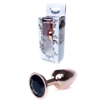 Biżuteria analna ze stali z diamentem HeavyFun Red Gold 7 cm