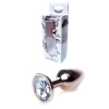 Biżuteria analna stalowa HeavyFun Red Gold Clear 7 cm