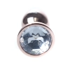 Biżuteria analna stalowa HeavyFun Red Gold Clear 7 cm
