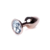 Biżuteria analna stalowa HeavyFun Red Gold Clear 7 cm