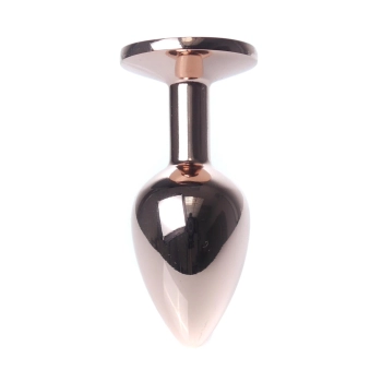 Biżuteria analna stalowa HeavyFun Red Gold Clear 7 cm