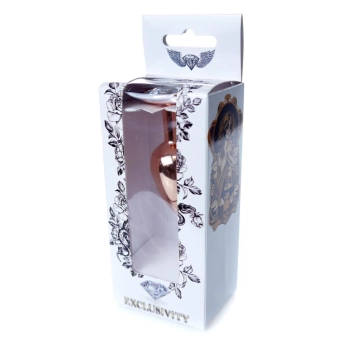 Biżuteria analna stalowa HeavyFun Red Gold Clear 7 cm
