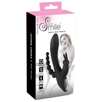 Wibrator króliczek Sweet Smile potrójny USB 20,8 cm
