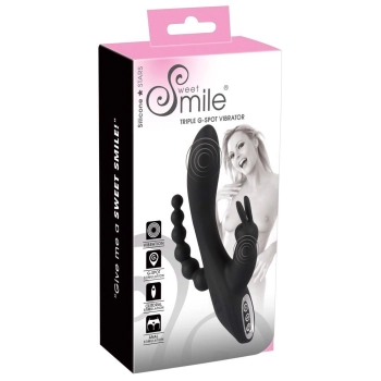 Wibrator króliczek Sweet Smile potrójny USB 20,8 cm