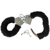 Furry cuffs, colour black, in colour box