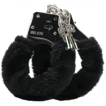 Furry cuffs, colour black, in colour box