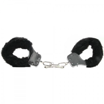 Furry cuffs, colour black, in colour box