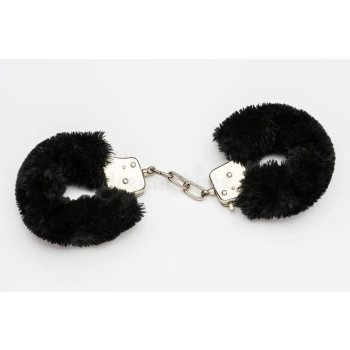 Furry cuffs, colour black, in colour box