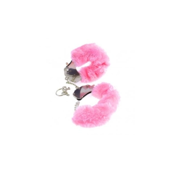 Furry cuffs, colour pink, in colour box