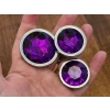 Diamond king 3-pack steel with purple stone