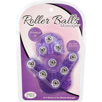 Roller Balls Massage Glove - Purple