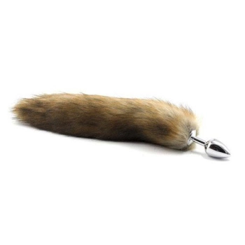 Plug anale con coda Long Fox Tail marrone