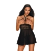 Bielizna-Nettsy babydoll i stringi czarna  S/M