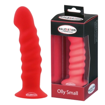 Czerwone ogniste spiralne dildo przyssawka 13,6 cm