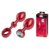 MALESATION Alu-Plug with handle & crystal large, red