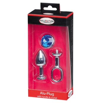 MALESATION Alu-Plug with handle & crystal small, chrome