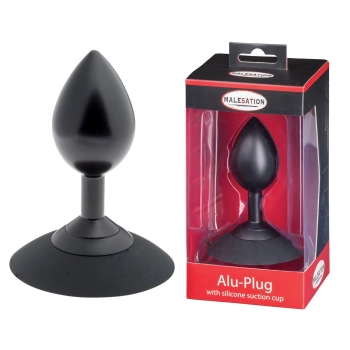 MALESATION Alu-Plug with suction cup large, black