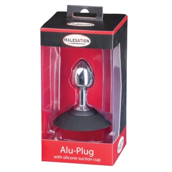 MALESATION Alu-Plug with suction cup small, chrome