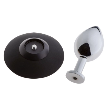 MALESATION Alu-Plug with suction cup medium, chrome