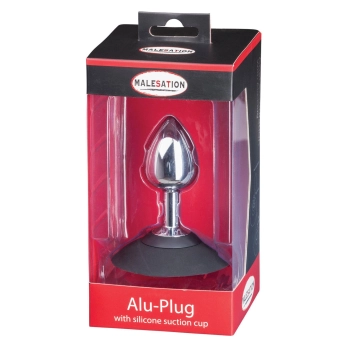 MALESATION Alu-Plug with suction cup medium, chrome