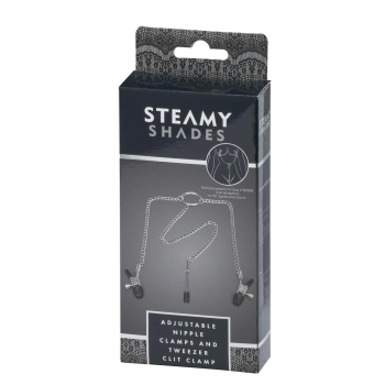 STEAMY SHADES Adjustable Nipple Clamps and Tweezer Clit Clamp