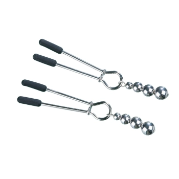 STEAMY SHADES Tweezer Nipple Clamps with Metal Beads