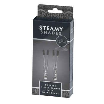 STEAMY SHADES Tweezer Nipple Clamps with Metal Beads