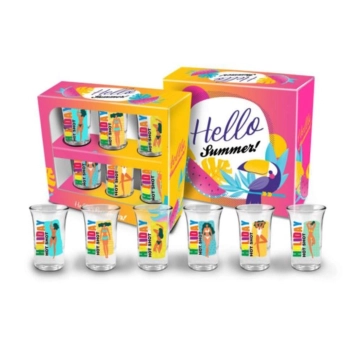 HELLO SUMMER - zestaw 6 kieliszków Junior 35 ml