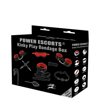 Zestaw bondage Power Escorts 10 częściowy czarny