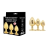 Diamond king 3 - gold plug 3 pack set pink stone