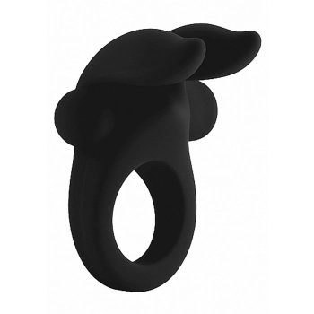 Bunny Cockring with Stimulating Ears- Black