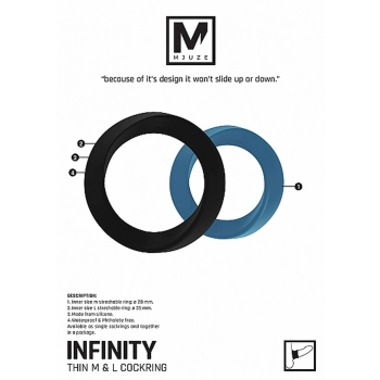 Infinity - Thin - M and L Cockring - Black