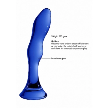 Szklane wodoodporne dildo do anusa i pochwy 15 cm