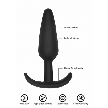 GILLES medium cork butt-plug with handles - Black