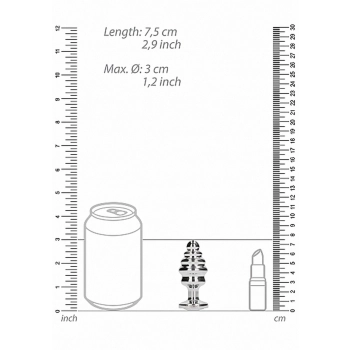 Korek analny metalowy stalowy ozdobny kryształ 7cm