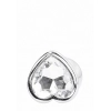 Love Heart Diamond Plug - 3.15 Inch - Silver