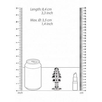 Korek analny metalowy stalowy ozdobny kryształ 8cm