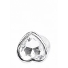 Love Heart Diamond Plug - 3.75 Inch - Silver