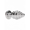 Ribbed Diamond Plug - 3.75 Inch - Silver