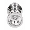 Ribbed Diamond Plug - 3.75 Inch - Silver