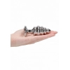 Ribbed Diamond Plug - 3.75 Inch - Silver