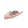 Ribbed Diamond Plug - 3.75 Inch - Silver