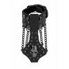 Ouch! Skulls and Bones - Bracelet with Skulls and Chains - Black