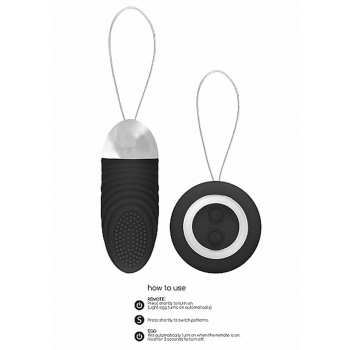 Ethan - Rechargeable Remote Control Vibrating Egg - Black