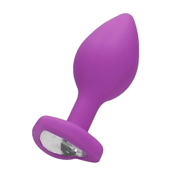 Diamond Heart Butt Plug - Large - Purple