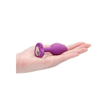 Diamond Heart Butt Plug - Large - Purple