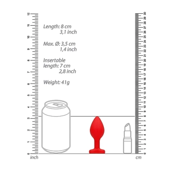 Ozdobny korek analny zatyczka do pupy serce 8cm