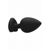 Diamond Heart Butt Plug - Extra Large - Black